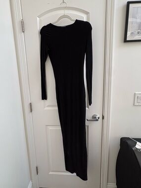 BUMPSUIT Black Long Sleeve Bodycon Maxi Dress